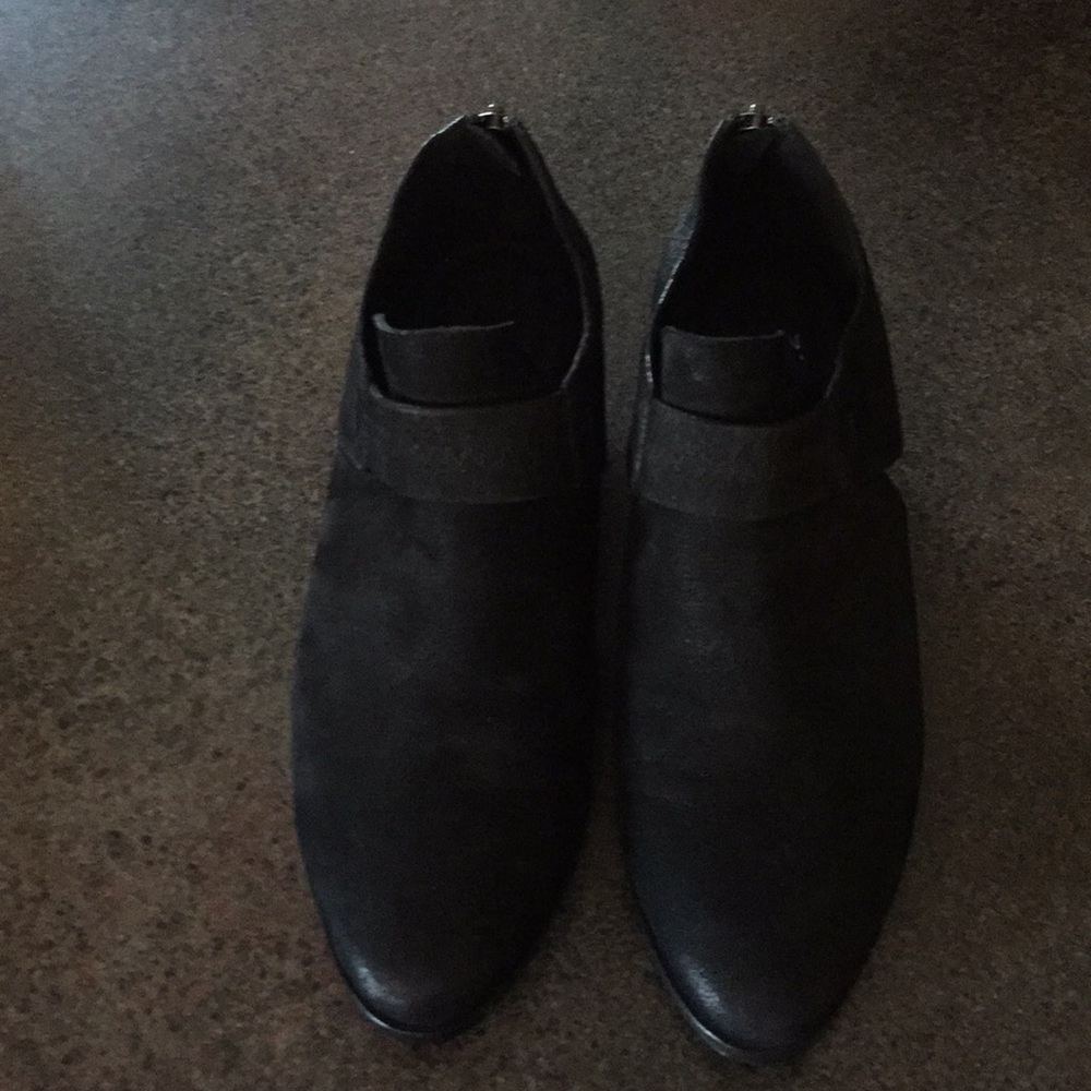 Eileen Fisher black leather boot nubuck  7 New